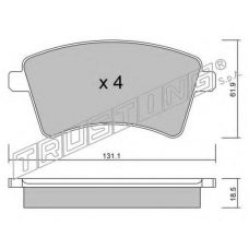 828.0 TRUSTING Комплект тормозных колодок, дисковый тормоз