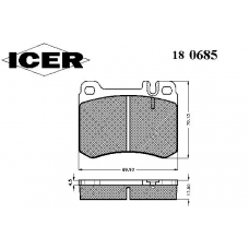 180685 ICER Комплект тормозных колодок, дисковый тормоз