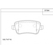 KD7384 ASIMCO Комплект тормозных колодок, дисковый тормоз