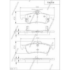 T361A36 NPS Комплект тормозных колодок, дисковый тормоз