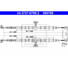 24.3727-0788.2 ATE Трос, стояночная тормозная система