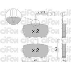 822-016-2 CIFAM Комплект тормозных колодок, дисковый тормоз