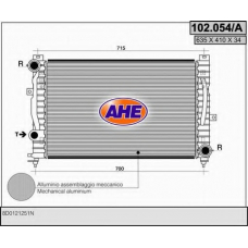 102.054/A AHE Радиатор, охлаждение двигателя