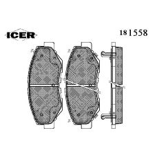 181558 ICER Комплект тормозных колодок, дисковый тормоз