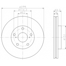 8DD 355 104-921 HELLA PAGID Тормозной диск