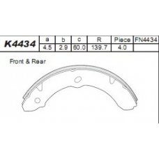 K4434 ASIMCO Комплект тормозных колодок