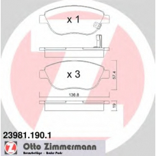 23981.190.1 ZIMMERMANN Комплект тормозных колодок, дисковый тормоз