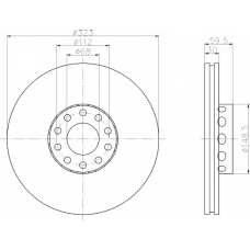 8DD 355 121-001 HELLA PAGID Тормозной диск