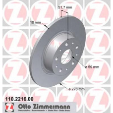 110.2216.00 ZIMMERMANN Тормозной диск