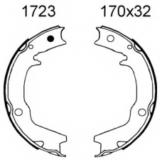 01723 BSF Комплект тормозных колодок, стояночная тормозная с
