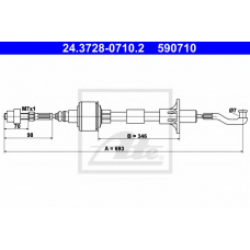 24.3728-0710.2 ATE Трос, управление сцеплением