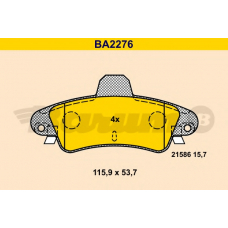BA2276 BARUM Комплект тормозных колодок, дисковый тормоз