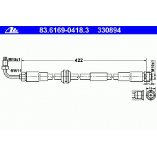 83.6169-0418.3 ATE Тормозной шланг