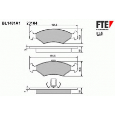 BL1481A1 FTE Комплект тормозных колодок, дисковый тормоз
