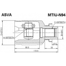 MTIU-N94 ASVA Шарнирный комплект, приводной вал