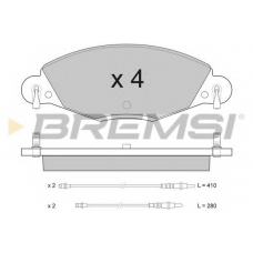BP2937 BREMSI Комплект тормозных колодок, дисковый тормоз