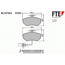 BL1475A4 FTE Комплект тормозных колодок, дисковый тормоз