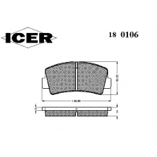 180106 ICER Комплект тормозных колодок, дисковый тормоз