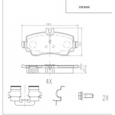 FBP4000 FI.BA Комплект тормозных колодок, дисковый тормоз