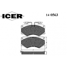 140563 ICER Комплект тормозных колодок, дисковый тормоз