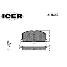 180462 ICER Комплект тормозных колодок, дисковый тормоз