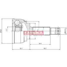 6284 KAMOKA Шарнирный комплект, приводной вал