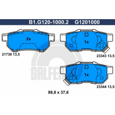 B1.G120-1000.2 GALFER Комплект тормозных колодок, дисковый тормоз