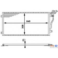 8FC 351 317-001 HELLA Конденсатор, кондиционер