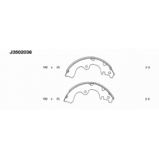 J3502036 NIPPARTS Комплект тормозных колодок