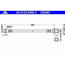 24.5122-0460.3 ATE Тормозной шланг