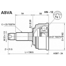 HN-12 ASVA Шарнирный комплект, приводной вал