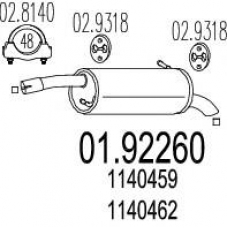 01.92260 MTS Глушитель выхлопных газов конечный