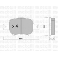 22-0614-0 METELLI Комплект тормозных колодок, дисковый тормоз