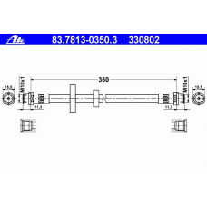 83.7813-0350.3 ATE Тормозной шланг