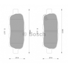 0 986 AB3 104 BOSCH Комплект тормозных колодок, дисковый тормоз