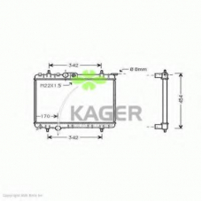 31-0873 KAGER Радиатор, охлаждение двигателя