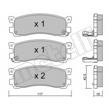 22-0478-0 METELLI Комплект тормозных колодок, дисковый тормоз