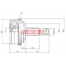 6636 KAMOKA Шарнирный комплект, приводной вал