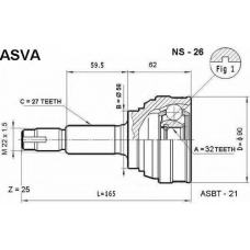 NS-26 ASVA Шарнирный комплект, приводной вал