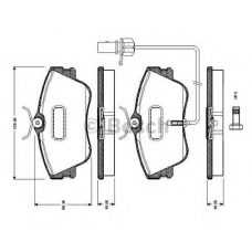 0 986 TB2 028 BOSCH Комплект тормозных колодок, дисковый тормоз