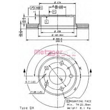 24534 E METZGER Тормозной диск