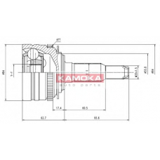 6747 KAMOKA Шарнирный комплект, приводной вал