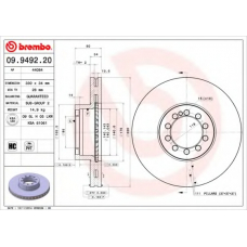 09.9492.20 BREMBO Тормозной диск