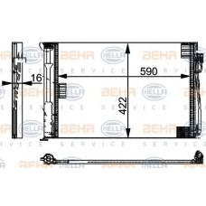 8FC 351 301-324 HELLA Конденсатор, кондиционер