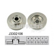 J3302106 NIPPARTS Тормозной диск