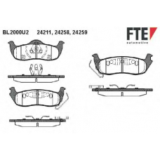 BL2000U2 FTE Комплект тормозных колодок, дисковый тормоз