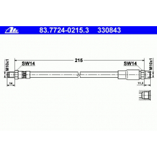 83.7724-0215.3 ATE Тормозной шланг
