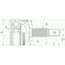 CVJ5544.10 OPEN PARTS Шарнирный комплект, приводной вал