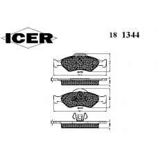 181344 ICER Комплект тормозных колодок, дисковый тормоз