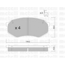 22-0471-0 METELLI Комплект тормозных колодок, дисковый тормоз